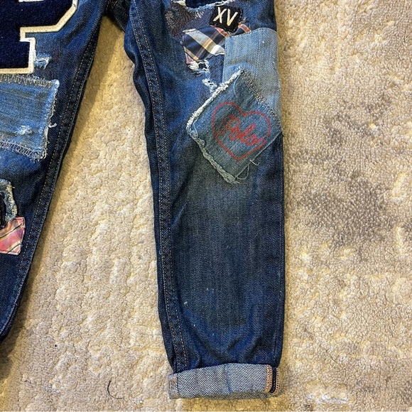 Polo Ralph Lauren Astor Slim Boyfriend 4T Girls Toddler Jeans With Patches - Picture 5 of 15